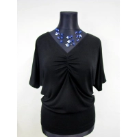 Bluzka Marika - maxi kimono z dekoltem i marszczeniem